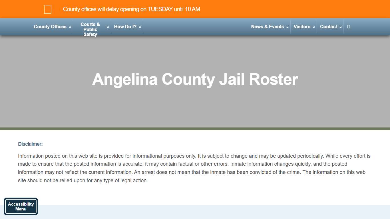 Jail Roster – Angelina County